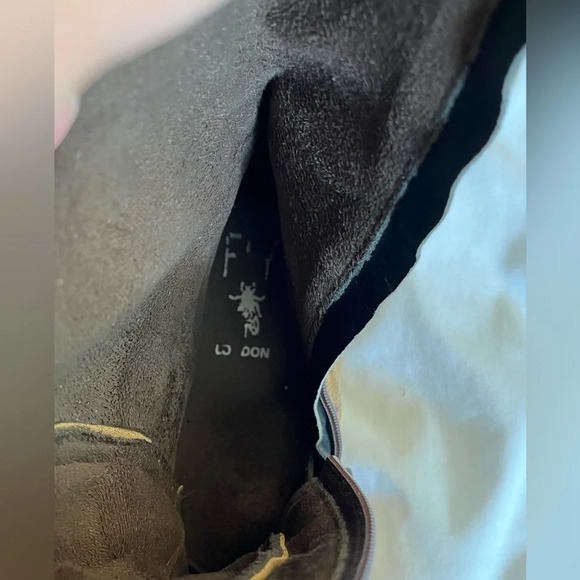 Fly London LOGGER suede lace-up  boots Distressed Brown size 38euro/8 Moto Boots - Picture 9 of 11